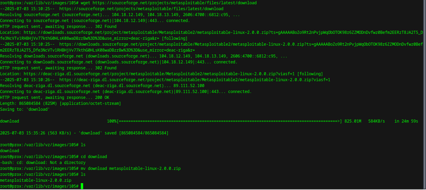11 Metasploitable downloaded successfully